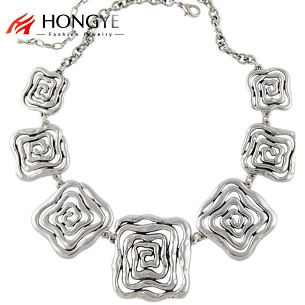 2020 choker necklaces fashion women silver plated flower chunky chains square statement necklace for female ethnic jewelr
2020 choker necklaces fashion women silver plated flower chunky chains square statement necklace for female ethnic jewelr