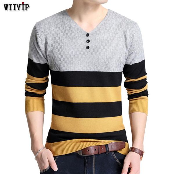 wiivip new design men sweater fashion cotton pullover men's autumn and winter with v neck male quality sweaters yw001, White;black
wiivip new design men sweater fashion cotton pullover men's autumn and winter with v neck male quality sweaters yw001, White;black