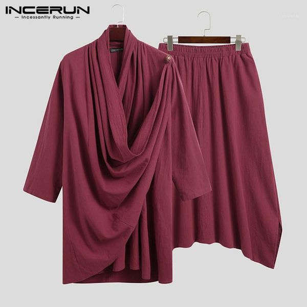 vintage men sets cotton streetwear plain turtleneck long sleeve irregular cloak coats drop crotch pants men suits s-5xl incerun1, Gray
vintage men sets cotton streetwear plain turtleneck long sleeve irregular cloak coats drop crotch pants men suits s-5xl incerun1, Gray