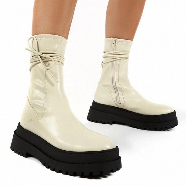women's boots 2020 new fashion ankle wrap chunky booties autumn winter zipper crosstied platform punk boots women botas mujer #q132, Black
women's boots 2020 new fashion ankle wrap chunky booties autumn winter zipper crosstied platform punk boots women botas mujer #q132, Black