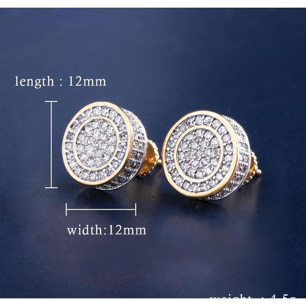 12mm iced out bling cz round earring gold silver color plated stud earrings screw back fashion wmtvnk queen66, Golden;silver
12mm iced out bling cz round earring gold silver color plated stud earrings screw back fashion wmtvnk queen66, Golden;silver