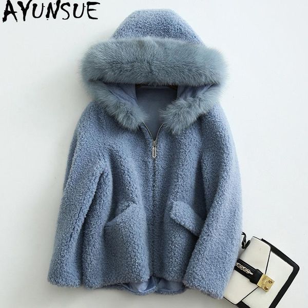 ayunsue real sheep shearling fur coat winter jacket women fur collar 100% wool coats and jackes women korean jacket 40241, Black
ayunsue real sheep shearling fur coat winter jacket women fur collar 100% wool coats and jackes women korean jacket 40241, Black