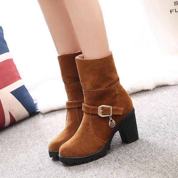new autumn winter women's shoes ankle boots plush ladies women's boots super high square heel rubber, Black
new autumn winter women's shoes ankle boots plush ladies women's boots super high square heel rubber, Black