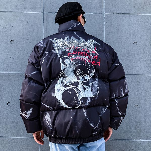 2021 new hip hop hurt bear print winter windbreaker streetwear harajuku padded jacket coat warm outwear men parka kw4p, Black
2021 new hip hop hurt bear print winter windbreaker streetwear harajuku padded jacket coat warm outwear men parka kw4p, Black