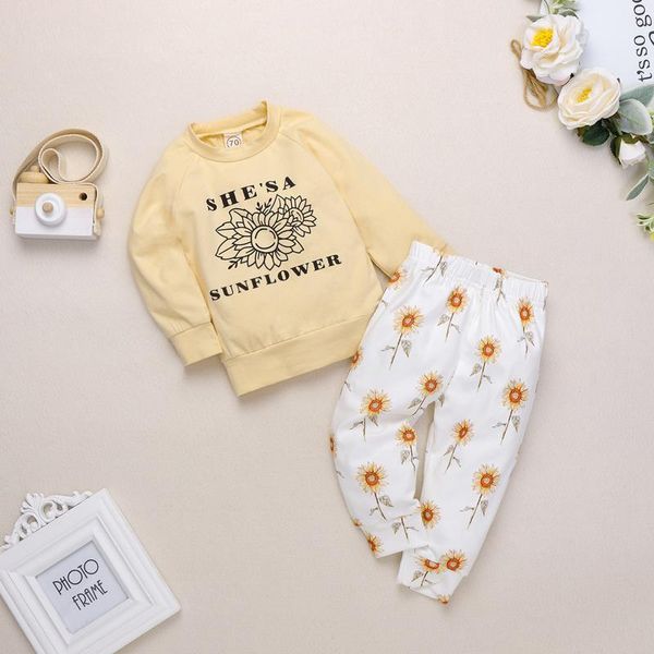 new fashion autumn lovely newborn infant baby girls suit, long sleeve round neck elastic head sunflower printed long pants 0-3y1, White
new fashion autumn lovely newborn infant baby girls suit, long sleeve round neck elastic head sunflower printed long pants 0-3y1, White