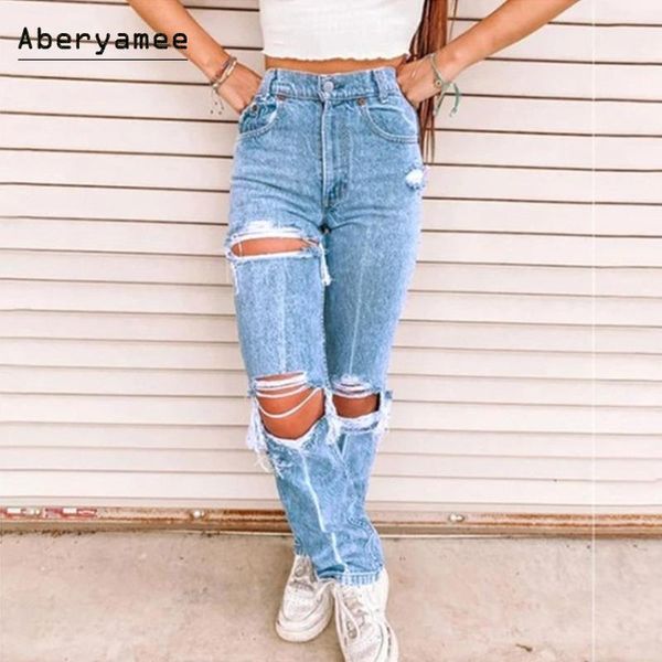 women's jeans aberyamee women's ripped jean denim long pants casual street hollow straight leg button lady trousers high-rise blac, Blue
women's jeans aberyamee women's ripped jean denim long pants casual street hollow straight leg button lady trousers high-rise blac, Blue