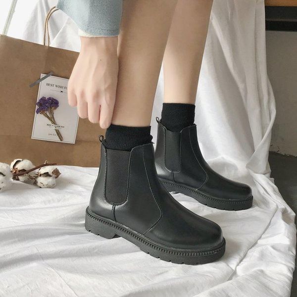 women's ins college retro street snap locomotive martin boots female shoes england classic versatile boots, Black
women's ins college retro street snap locomotive martin boots female shoes england classic versatile boots, Black