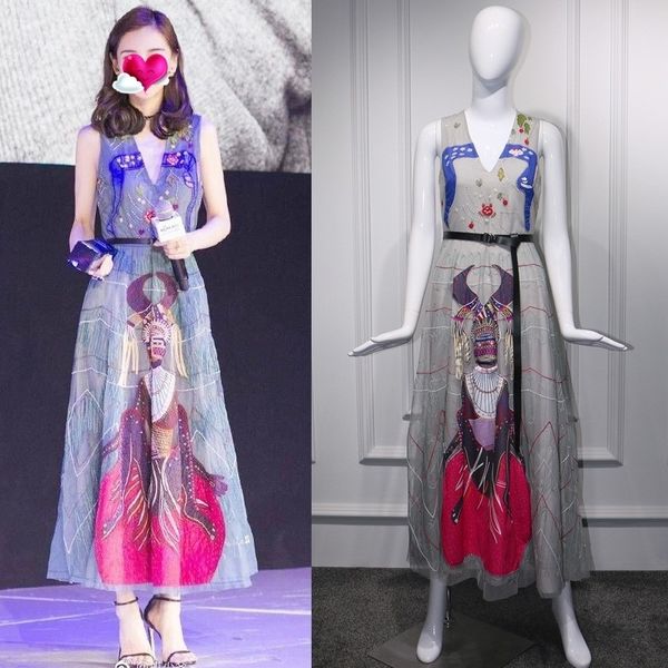 tsvpx early spring women's new embroidered dress ying same style yang star zedq1 fashion v-neck embroidery print dress angelababy, Black;gray
tsvpx early spring women's new embroidered dress ying same style yang star zedq1 fashion v-neck embroidery print dress angelababy, Black;gray