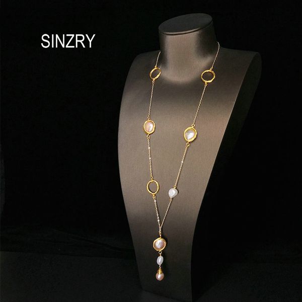 sinzry personality handmade natural baroque pearl long sweater necklaces vintage elegant party jewelry 201104, Silver
sinzry personality handmade natural baroque pearl long sweater necklaces vintage elegant party jewelry 201104, Silver