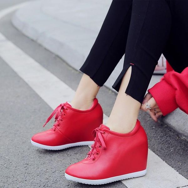 women creepers height increasing shoes casual lace up wedge pumps shoes platform sneakers fashion brand footwear, Black
women creepers height increasing shoes casual lace up wedge pumps shoes platform sneakers fashion brand footwear, Black