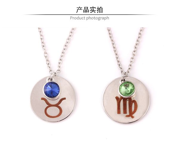 constellations necklaces blue pink symbol zodiac chain necklace 12 twelve constellations crystal necklace, Silver
constellations necklaces blue pink symbol zodiac chain necklace 12 twelve constellations crystal necklace, Silver