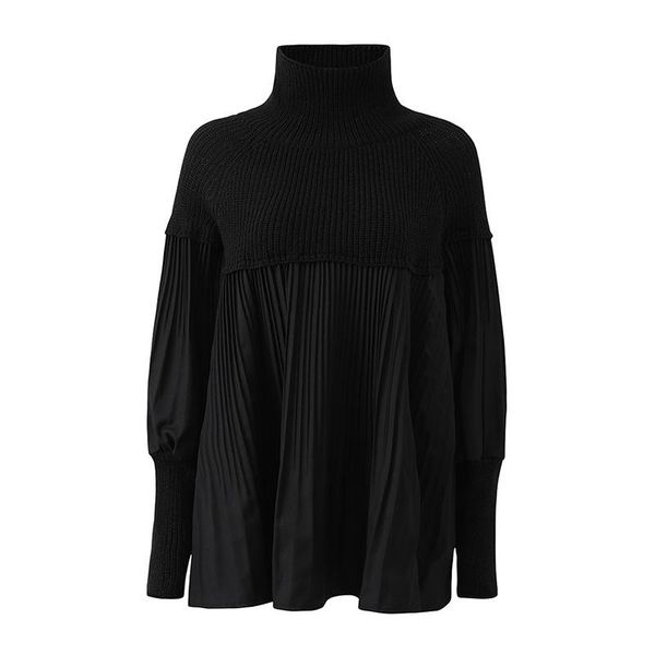 split large size knitted sweater loose fit high neck long sleeve ladies sweater new fashion 2020 women's clothing, White;black
split large size knitted sweater loose fit high neck long sleeve ladies sweater new fashion 2020 women's clothing, White;black