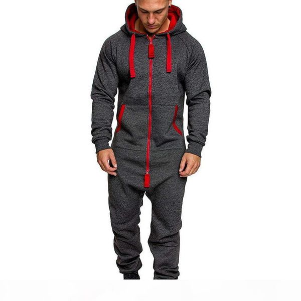 2020 mens pure color splicing jumpsuit men one-piece garment pajama playsuit zipper hoodie male onesie jumpsuits overalls hombre, Gray
2020 mens pure color splicing jumpsuit men one-piece garment pajama playsuit zipper hoodie male onesie jumpsuits overalls hombre, Gray