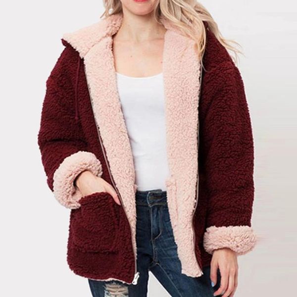 women's fur & faux lamb women coat solid hooded outerwear winter jacket round collar pocket parkas manteau fourrure 8m3, Black
women's fur & faux lamb women coat solid hooded outerwear winter jacket round collar pocket parkas manteau fourrure 8m3, Black