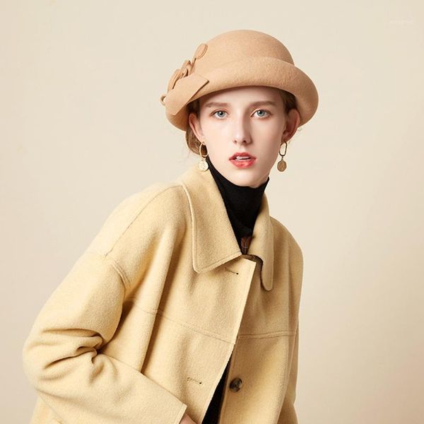 stingy brim hats k86 ladies dome hat 2021 autumn and winter wool curled small basin cap fashionable elegant flower felt1, Blue;gray
stingy brim hats k86 ladies dome hat 2021 autumn and winter wool curled small basin cap fashionable elegant flower felt1, Blue;gray