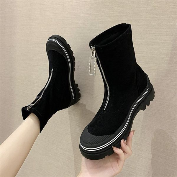 2021 new zip for women spring fall chamois shoes anti-slip-resistant to wear short fashion western boots r98e, Black
2021 new zip for women spring fall chamois shoes anti-slip-resistant to wear short fashion western boots r98e, Black