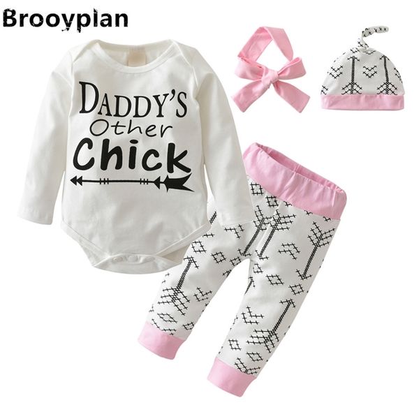 4 pcs/set newborn baby girl clothes long sleeved letter romper+pants+hat+headband infant clothing outfits set y200803, White
4 pcs/set newborn baby girl clothes long sleeved letter romper+pants+hat+headband infant clothing outfits set y200803, White