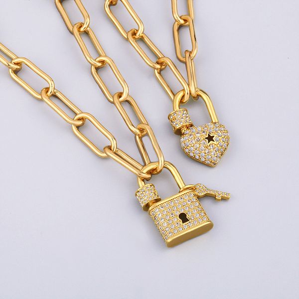 pendant necklaces men women vintage zircon lock necklace couple fine jewelry fashion arrival, Silver
pendant necklaces men women vintage zircon lock necklace couple fine jewelry fashion arrival, Silver