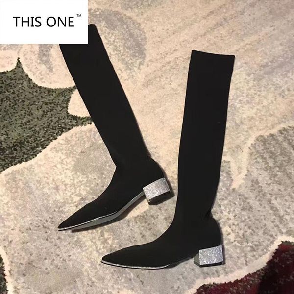 boots this one brand big size 34-43 women low square heels slip on woman shoes long rhinestone heel decoration, Black
boots this one brand big size 34-43 women low square heels slip on woman shoes long rhinestone heel decoration, Black