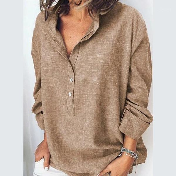 autumn ladies casual shirts stand collar solid color loose fashion long sleeve button shirts female blouse1, White
autumn ladies casual shirts stand collar solid color loose fashion long sleeve button shirts female blouse1, White