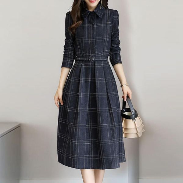 casual dresses korean japan style women vintage dress brit graphics blue belt lapel laceup swing elegant female plaid vestidos robe, Black;gray
casual dresses korean japan style women vintage dress brit graphics blue belt lapel laceup swing elegant female plaid vestidos robe, Black;gray