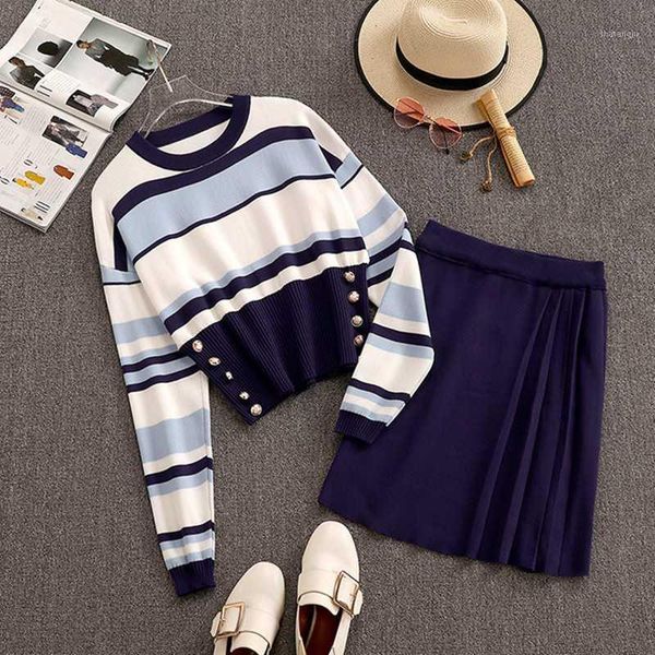 women two piece outfits autumn new striped long sleeved sweater + stretch waist bodycon skirt elegant casual 2 piece sets1, Gray
women two piece outfits autumn new striped long sleeved sweater + stretch waist bodycon skirt elegant casual 2 piece sets1, Gray
