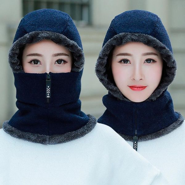 women winter beanie knitted hat face cover lady warm thick cycling beanies female collar cap, Black
women winter beanie knitted hat face cover lady warm thick cycling beanies female collar cap, Black