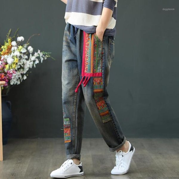 women's jeans 2021 women vintage ethnic embroidery patchwork harem female washed casual loose denim pants big size r18401, Blue
women's jeans 2021 women vintage ethnic embroidery patchwork harem female washed casual loose denim pants big size r18401, Blue