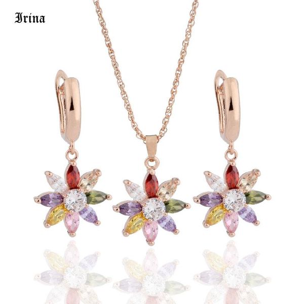 rose gold color bohemia colorful necklace and earrings jewelry set crystal cubic zirconia for women wedding gift dropshipping, Silver
rose gold color bohemia colorful necklace and earrings jewelry set crystal cubic zirconia for women wedding gift dropshipping, Silver