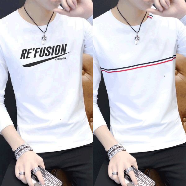 autumn new trend long sleeve youth student t-shirt base coat men's korean slim top, White;black
autumn new trend long sleeve youth student t-shirt base coat men's korean slim top, White;black