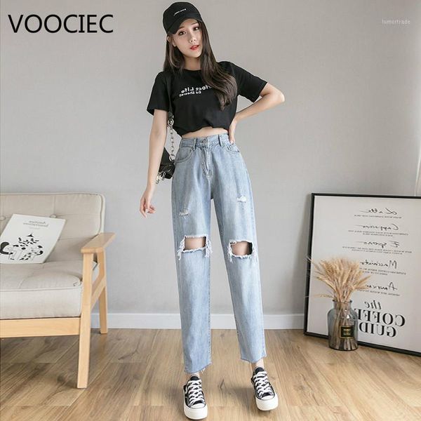 women's jeans voociec women's pockets washed high waist hole straight tube casual pants autumn and winter solid color quality jean, Blue
women's jeans voociec women's pockets washed high waist hole straight tube casual pants autumn and winter solid color quality jean, Blue