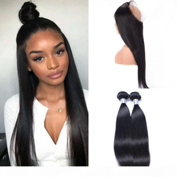360 lace frontal with 2 bundles weave mongolian virgin human hair straight bundles with frontal closure, Black;brown
360 lace frontal with 2 bundles weave mongolian virgin human hair straight bundles with frontal closure, Black;brown