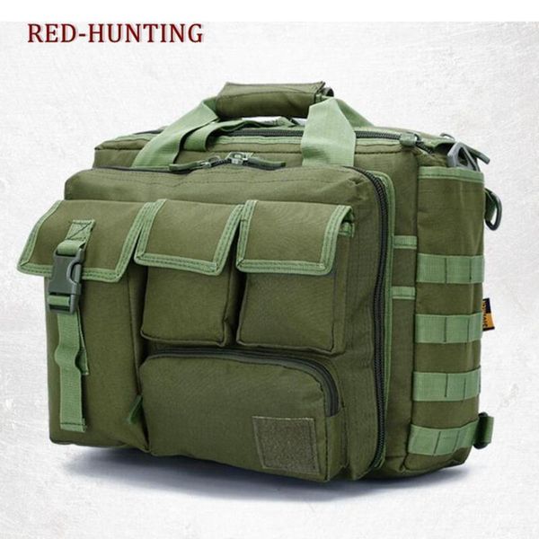 men's nylon tactical handbag shoulder bag briefcase fit 15.6" lap