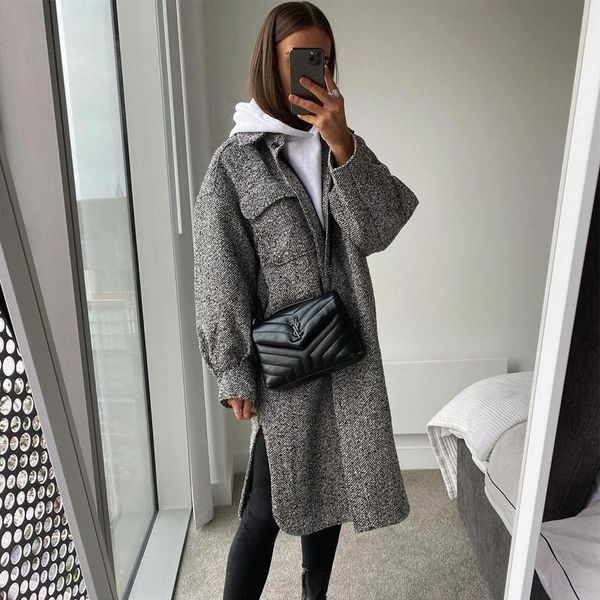 women's wool & blends ardm manteau femme tweed split herringbone long coat women vintage sleeve pockets black female casual winter oute
women's wool & blends ardm manteau femme tweed split herringbone long coat women vintage sleeve pockets black female casual winter oute