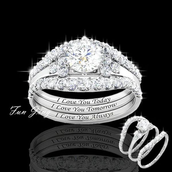 cluster rings classic retro elegance wedding set 3 in 1 band ring for women engagement bridal fashion jewelry, Golden;silver
cluster rings classic retro elegance wedding set 3 in 1 band ring for women engagement bridal fashion jewelry, Golden;silver