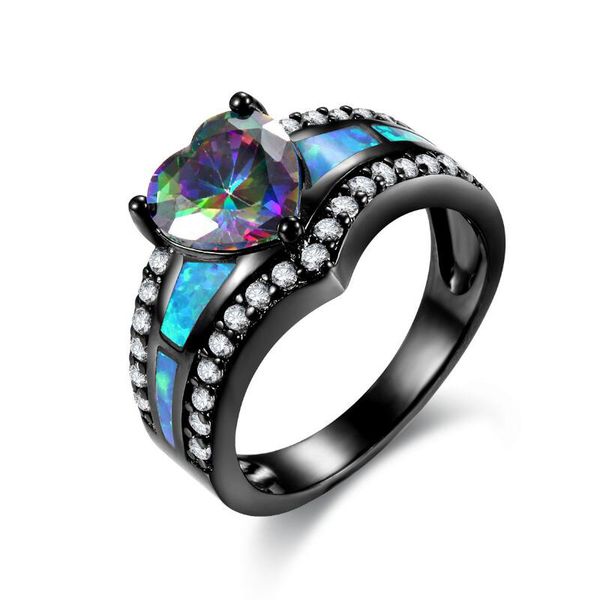 Black Plated Rainbow Blue Green Purple Stone Blue Opal Heart Rings For Women Fashion Jewelry Cocktail Ring Gift
Black Plated Rainbow Blue Green Purple Stone Blue Opal Heart Rings For Women Fashion Jewelry Cocktail Ring Gift