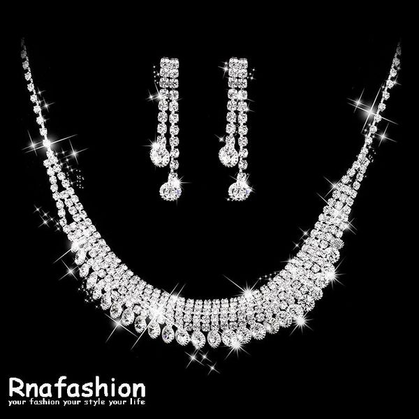 rnafashion women's fashion korean european style wedding jewelry earrings geometric crystal necklace set for brides gift jewelry, Silver
rnafashion women's fashion korean european style wedding jewelry earrings geometric crystal necklace set for brides gift jewelry, Silver