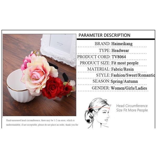 haimeikang rose pink wreath boho headband crown headband flower braided wedding garland hair accessories women flor qylome
haimeikang rose pink wreath boho headband crown headband flower braided wedding garland hair accessories women flor qylome