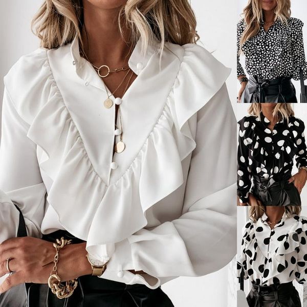elegant v neck button office lady blouse shirt autumn winter long sleeve women pullover polka dot ruffle casual blusas, White
elegant v neck button office lady blouse shirt autumn winter long sleeve women pullover polka dot ruffle casual blusas, White