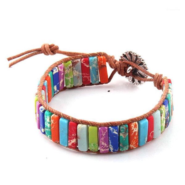 fashion multi color energy bracelets handmade natural stone tube beads leather wrap bracelet & bangles m1, Golden;silver
fashion multi color energy bracelets handmade natural stone tube beads leather wrap bracelet & bangles m1, Golden;silver