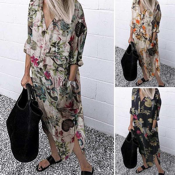 casual dresses kaftan floral shirt dress women's spring sundress zanzea 2021 long sleeve midi vestidos female button robe oversized 5xl, Black;gray
casual dresses kaftan floral shirt dress women's spring sundress zanzea 2021 long sleeve midi vestidos female button robe oversized 5xl, Black;gray