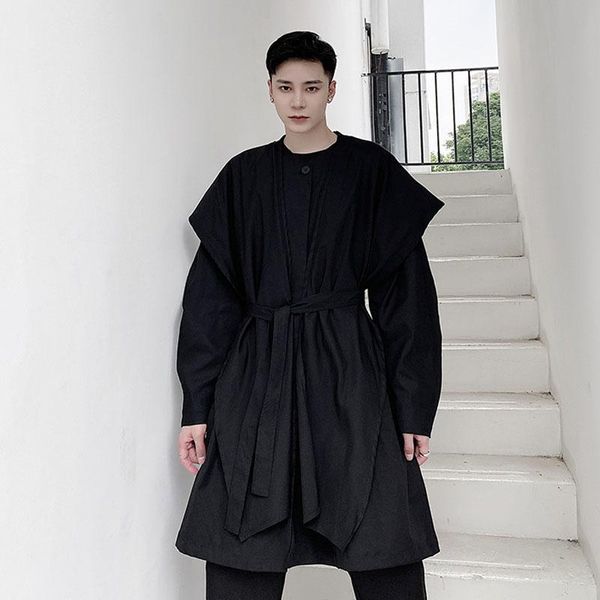 men's trench coats men removable collar retro loose casual trenchcoat male japan harajuku streetwear jacket outerwear stage clothing, Tan;black
men's trench coats men removable collar retro loose casual trenchcoat male japan harajuku streetwear jacket outerwear stage clothing, Tan;black