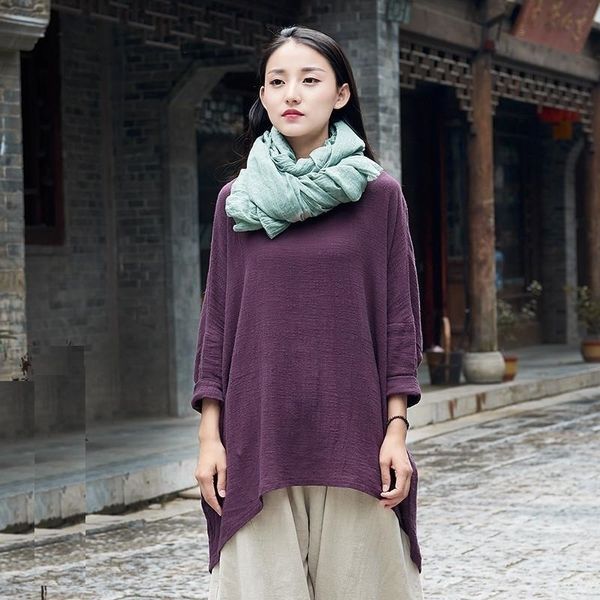 new female retro cotton linen t-shirt plus size aesthetic women's long-sleeve pullover shirt good quality 201029, White
new female retro cotton linen t-shirt plus size aesthetic women's long-sleeve pullover shirt good quality 201029, White