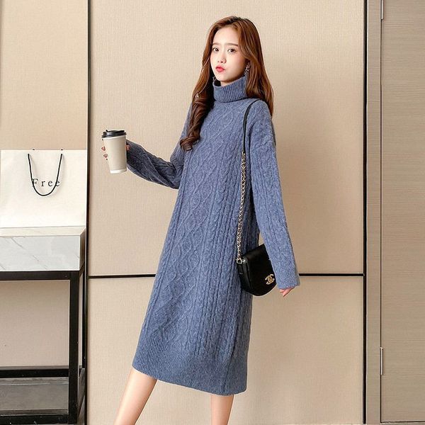 2021 new korean style, knitted solid turtleneck, full length sleeves at the height of women's loose knee knitting in winter dress u2cr, Black;gray
2021 new korean style, knitted solid turtleneck, full length sleeves at the height of women's loose knee knitting in winter dress u2cr, Black;gray