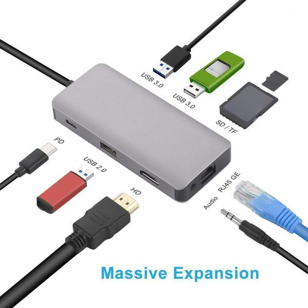 multi-port adapter 9 in 1 hub type-c to usb3.0*2+usb2.0+pd+hd+rj45+3.5mm audio jack+tf intelligent usb hub for lappc phones1
multi-port adapter 9 in 1 hub type-c to usb3.0*2+usb2.0+pd+hd+rj45+3.5mm audio jack+tf intelligent usb hub for lappc phones1