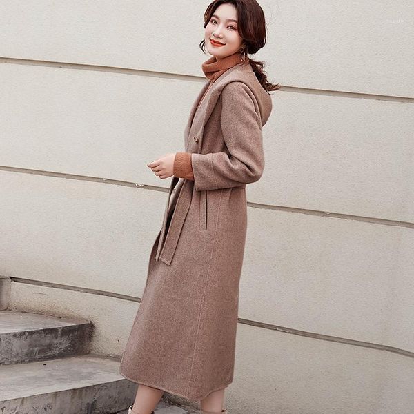 deliccolor 2019 new wool fabric overcoat hooded belt super-long overcoat loose full sleeve office lady1, Black
deliccolor 2019 new wool fabric overcoat hooded belt super-long overcoat loose full sleeve office lady1, Black