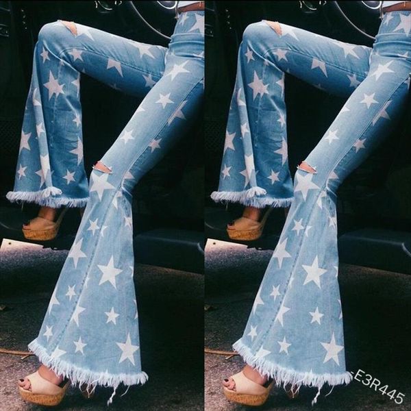wepbel womens star printed ripped jeans tassled edge bell bottom denim pants 2020 summer plus size high waist jeans trousers, Black;white
wepbel womens star printed ripped jeans tassled edge bell bottom denim pants 2020 summer plus size high waist jeans trousers, Black;white