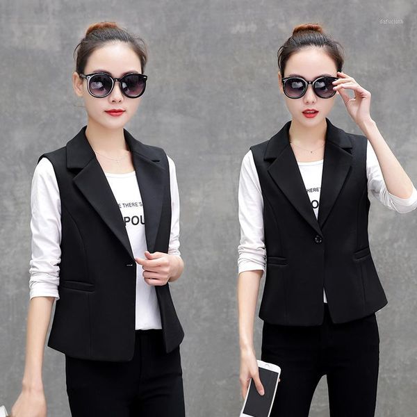women formal solid suit vest female single button suspenders turn down collar workwear slim waistcoat short vest coat1, Black;white
women formal solid suit vest female single button suspenders turn down collar workwear slim waistcoat short vest coat1, Black;white