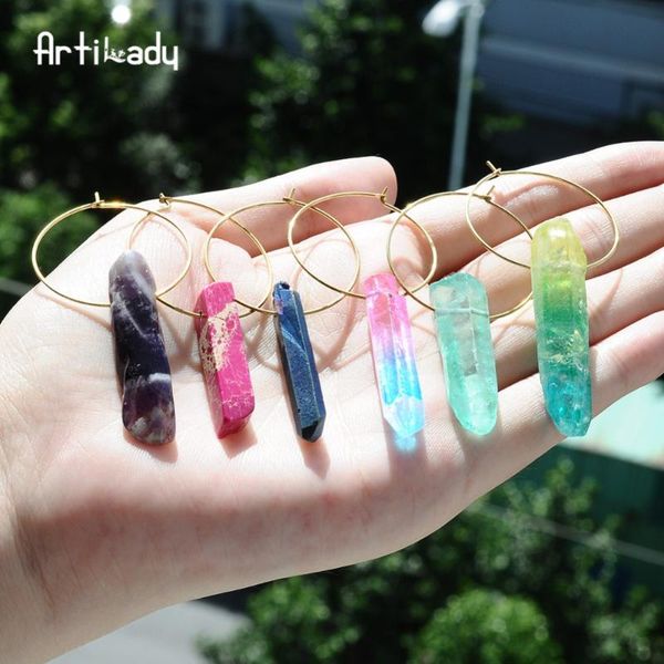hoop & huggie raw crystal earrings large earring for women natural stone big girls jewelry, Golden;silver
hoop & huggie raw crystal earrings large earring for women natural stone big girls jewelry, Golden;silver