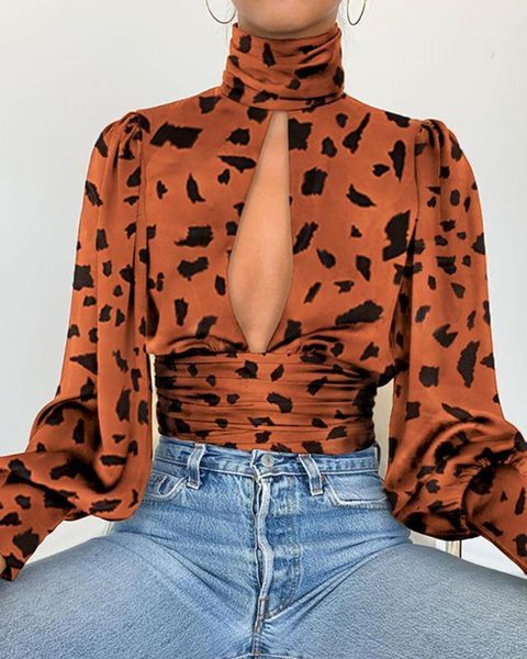 women's blouses & shirts 2021 autumn fashion elegant women open back long sleeve clubwear casual leopard cut out chest tight waist, White
women's blouses & shirts 2021 autumn fashion elegant women open back long sleeve clubwear casual leopard cut out chest tight waist, White